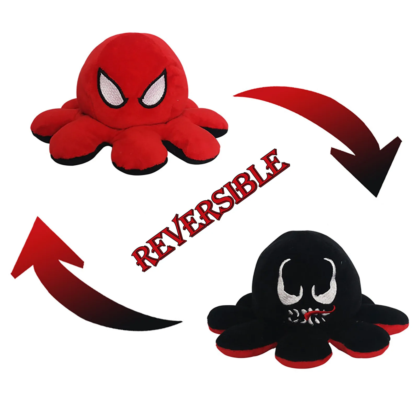 Reversible Spiderman And Venom Octopus Soft Plush Toy