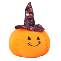 60cm Halloween Pumpkin Soft Stuffed Plush Pillow With Horror Wizard Hat