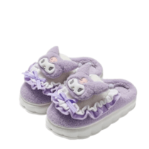 Sanrio Cartoon Kuromi Novelty Plush Slippers