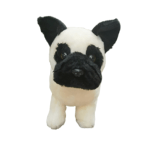 Realistic White And Black Bulldog Soft Stuffed Plush Toy