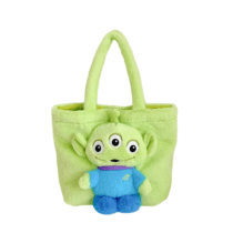 Cartoon Green Alien Soft Plush Shoulder Bag