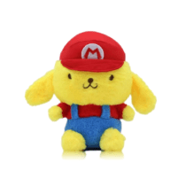 20cm Sanrio Pompompurin Stuffed Plush Toy With Mario Cap