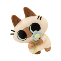 33cm Anime Siamese Cat Bean Puree With Flower Soft Stuffed Plush Toy