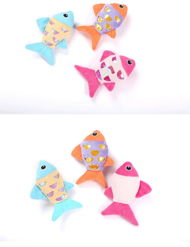 Fish Shape Cat Chewing Plush Toy