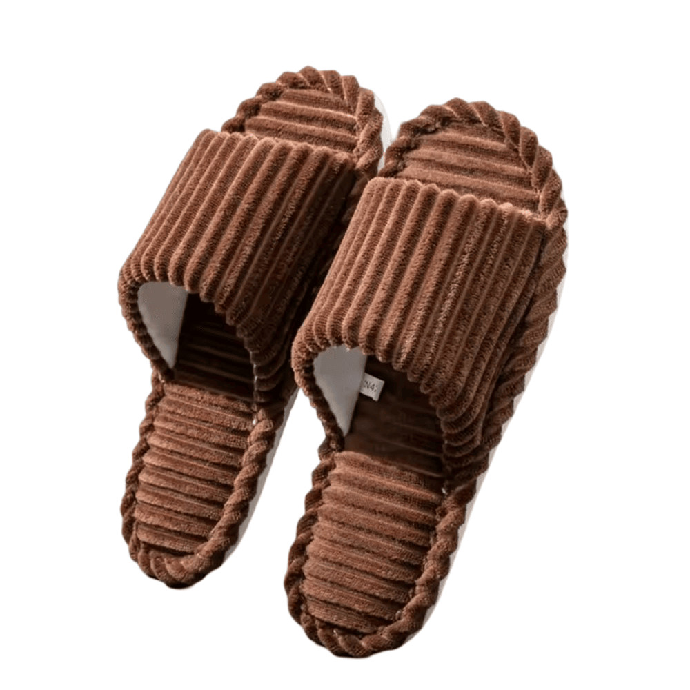 Striped Pattern Winter Indoor Soft Slippers