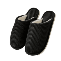 Striped Pattern Winter Plush Slippers