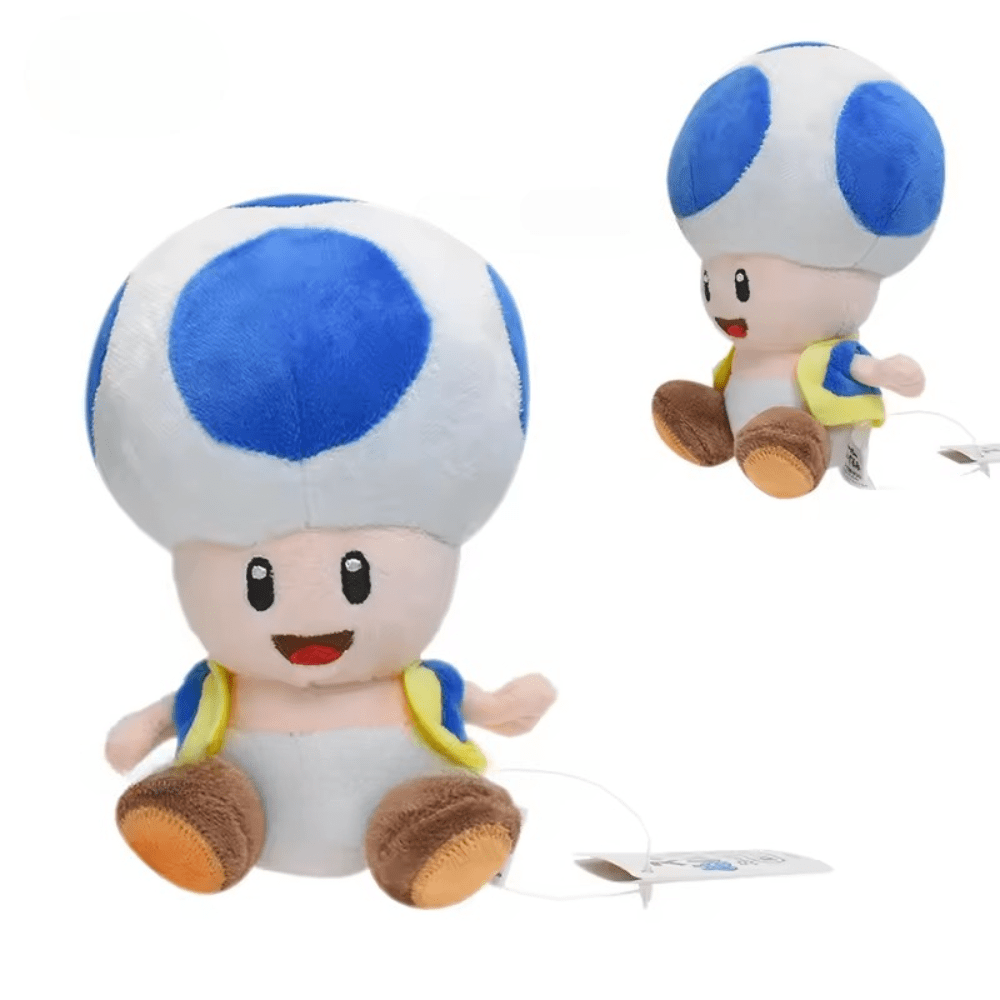 Cartoon Super Mario Blue Toad Plush Toy Cartoon Super Mario Blue Toad Plush Toy