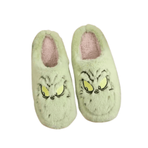 Christmas Green Haired Monster Plush Slippers
