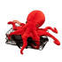 Soft Red Octopus Plush Toy