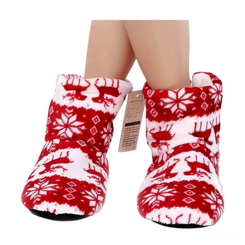 Christmas Snowflakes Indoor Plush Slippers Christmas Snowflakes Indoor Plush Slippers