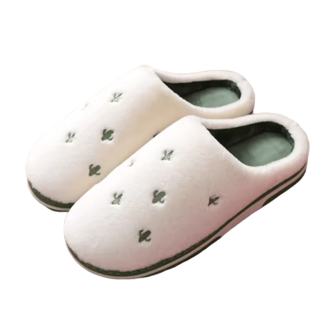 Green Cactus Indoor Plush Slippers