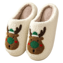 Christmas Green Deer Winter Warm Slippers
