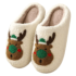 Christmas Green Deer Winter Soft Plush Slippers