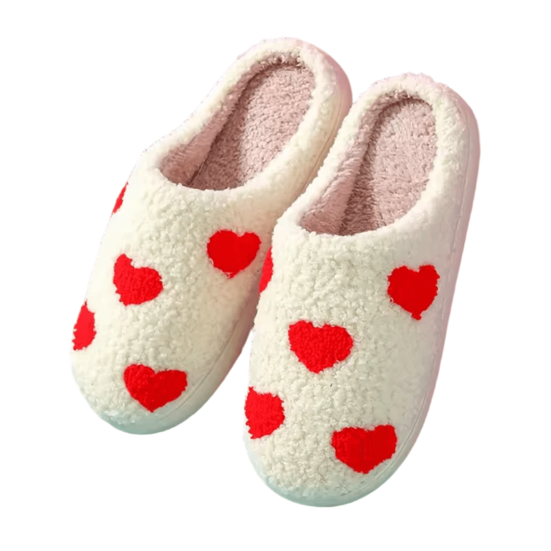 Red Heart Winter Soft Plush Slippers