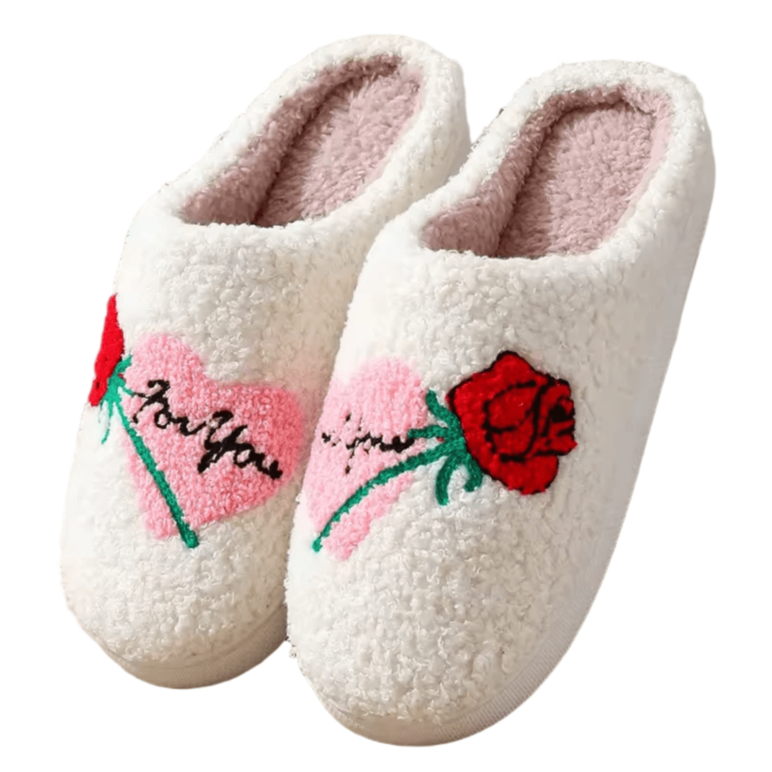 Rose Winter Soft Plush Slippers Rose Winter Soft Plush Slippers