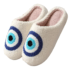 Blue Evil Eyes Winter Soft Plush Slippers