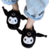 Sanrio Cartoon Kuromi Movable Ears Plush Slippers