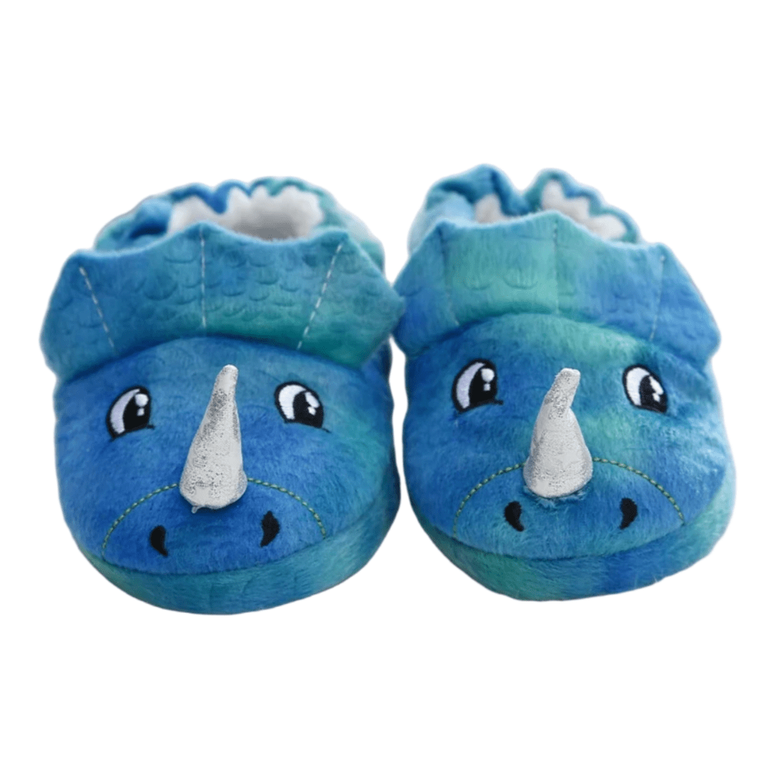 Cartoon Blue Dinosaur 3D Winter Plush Slippers Cartoon Blue Dinosaur 3D Winter Plush Slippers