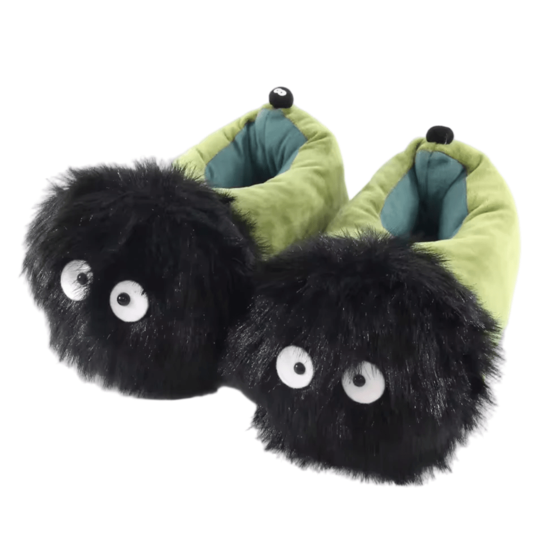 My Neighbor Totoro Black Briquette Plush Slippers My Neighbor Totoro Black Briquette Plush Slippers