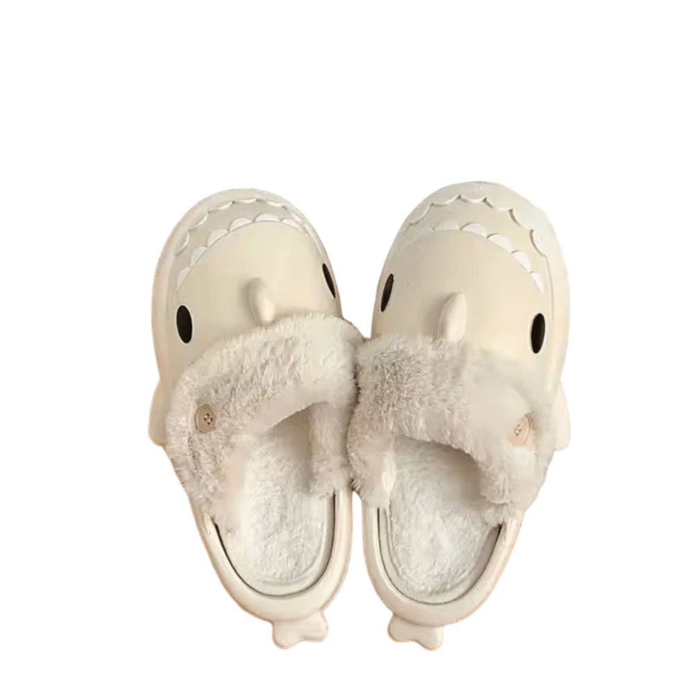Beige Shark Soft Indoor Slippers Beige Shark Soft Indoor Slippers
