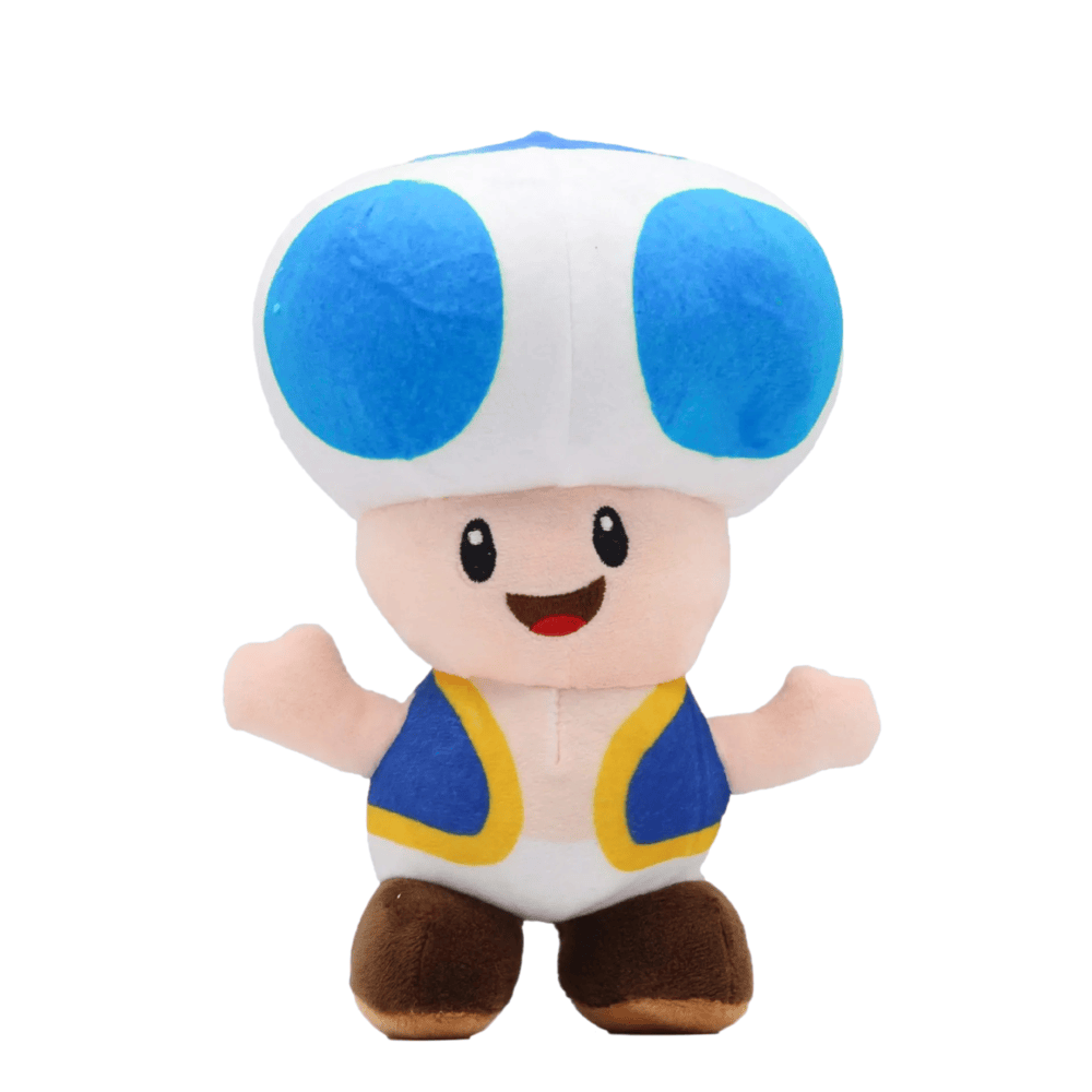16cm Anime Super Mario Blue Toad Plush Toy 16cm Anime Super Mario Blue Toad Plush Toy