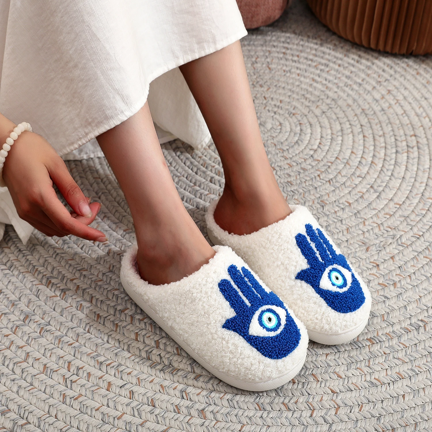 Evil Eye Winter Plush Slippers Evil Eye Winter Plush Slippers