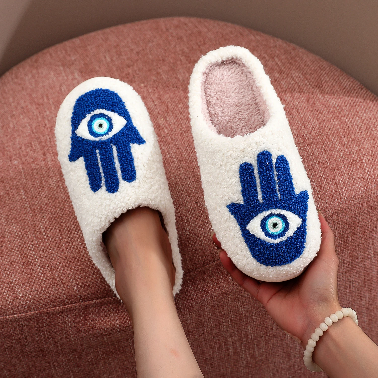 Evil Eye Winter Plush Slippers Evil Eye Winter Plush Slippers