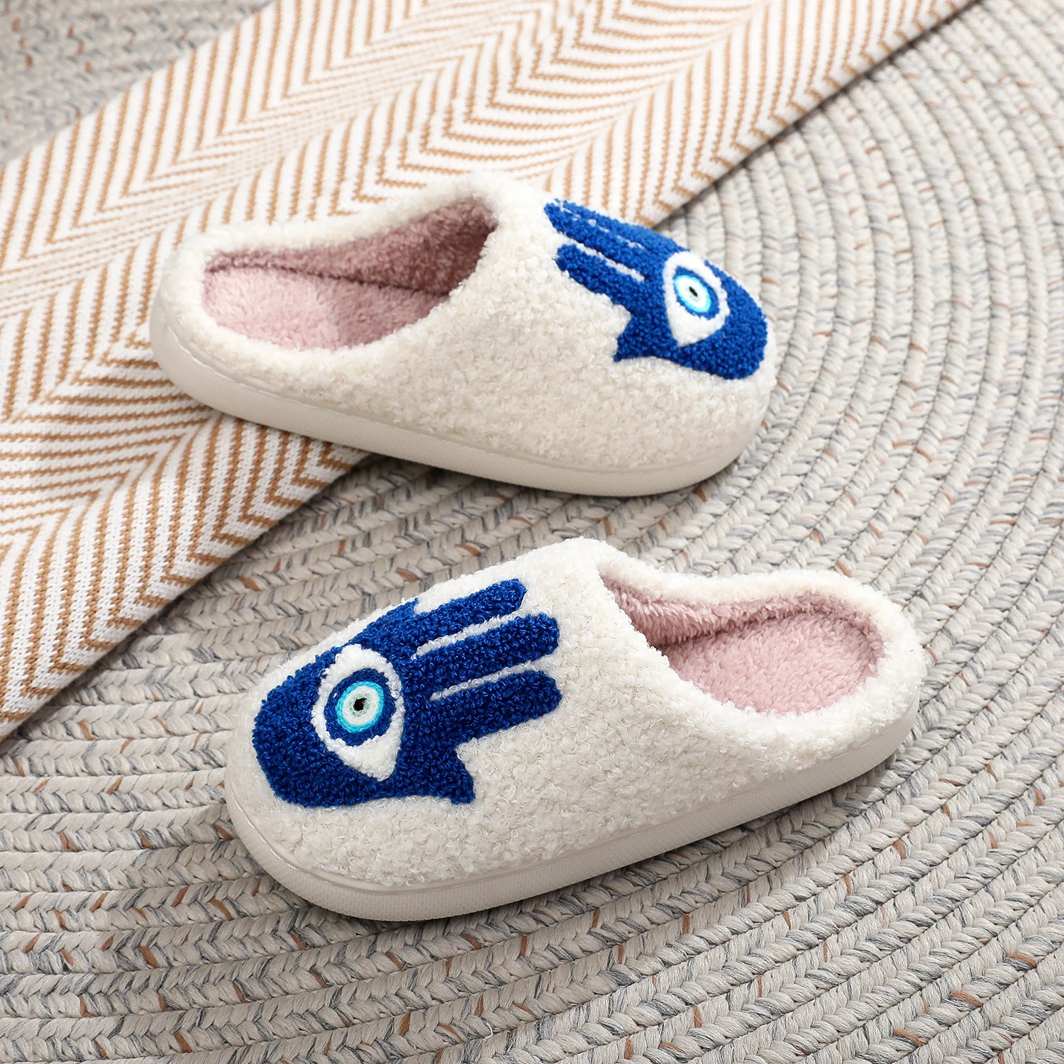 Evil Eye Winter Plush Slippers Evil Eye Winter Plush Slippers
