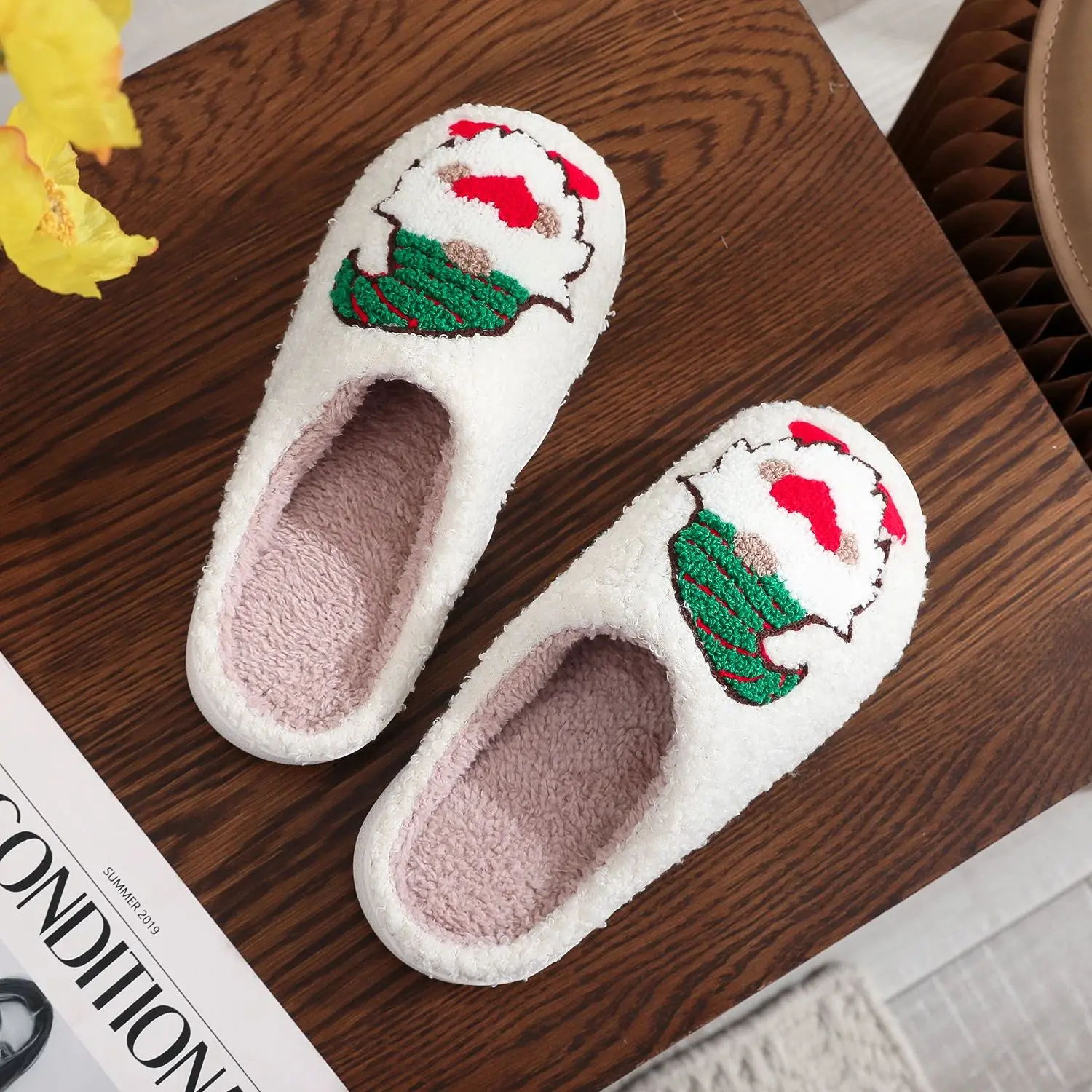 Christmas Elf Gnome Santa Dwarf Winter Plush Slippers Christmas Elf Gnome Santa Dwarf Winter Plush Slippers