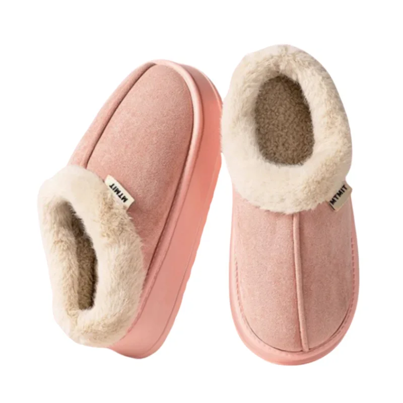 2024 Winter Cute Plush Slippers Women Indoor Floor Warm Slides Men Outdoor Non-slip Thick Sandals Unisex Casual Quite Shoes