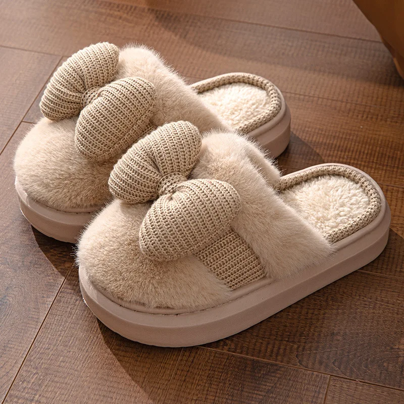 Bow Soft Plush Slippers Bow Soft Plush Slippers