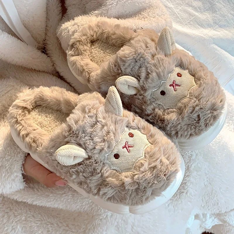 Sheep Plush Slippers For Women