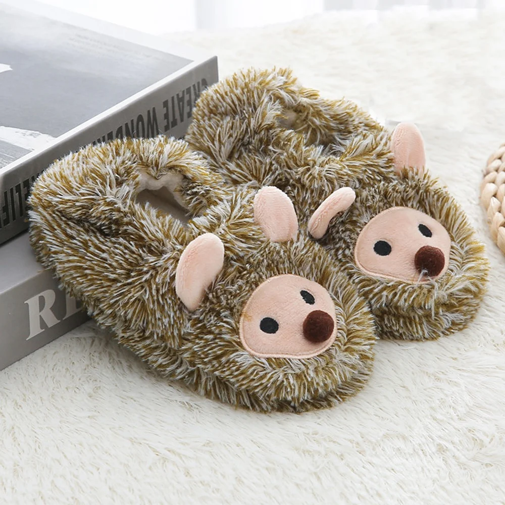Cartoon Hedgehog Warm Plush Slippers Cartoon Hedgehog Warm Plush Slippers