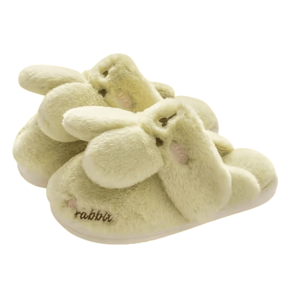 Rabbit Furry Thick Soled Soft Slippers