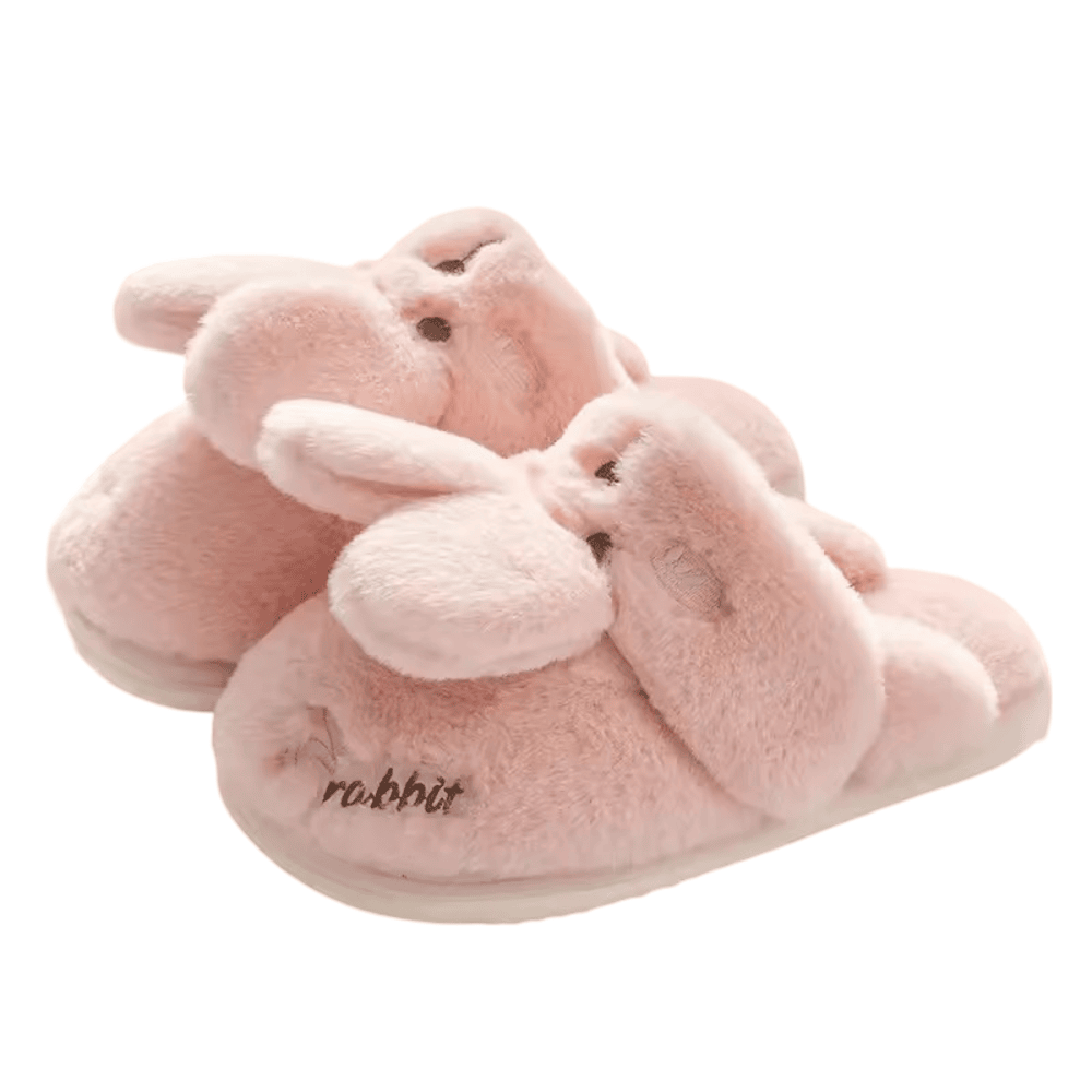 Rabbit Furry Thick Soled Soft Slippers