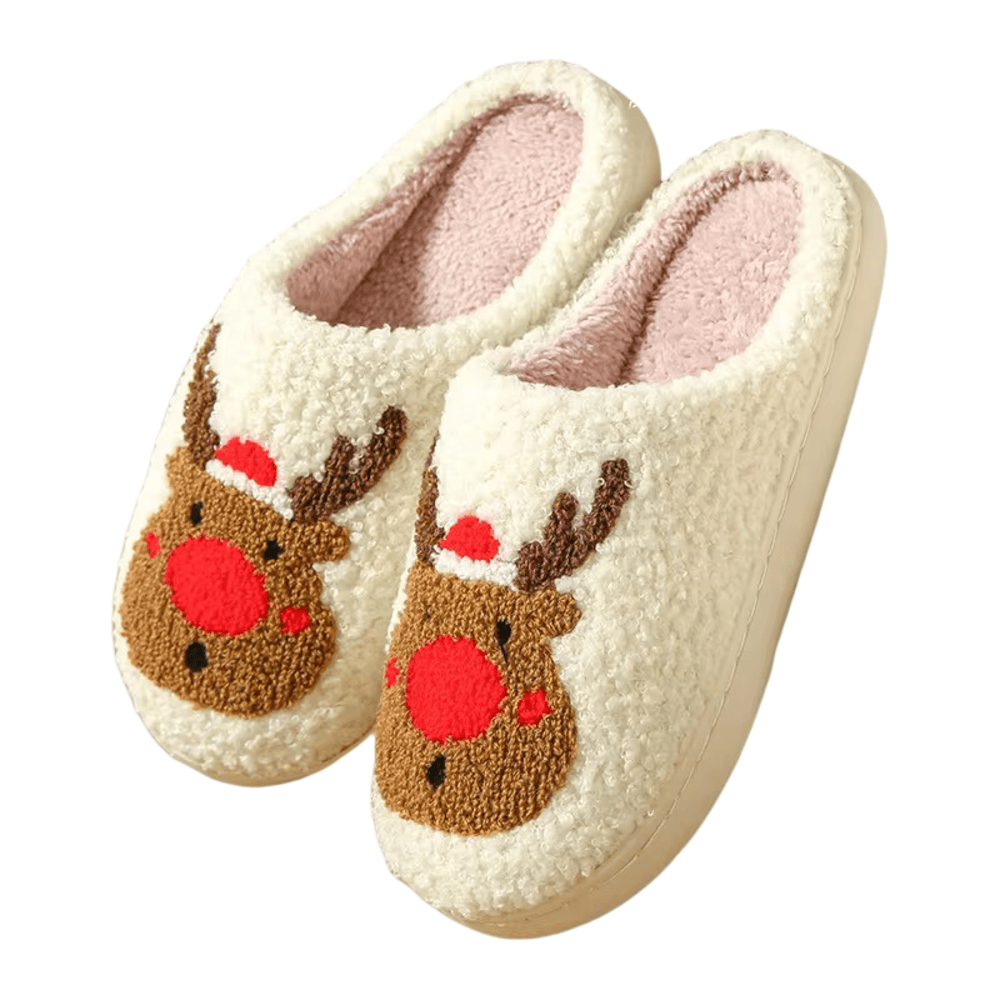 Christmas Red Deer Winter Plush Slippers Christmas Red Deer Winter Plush Slippers