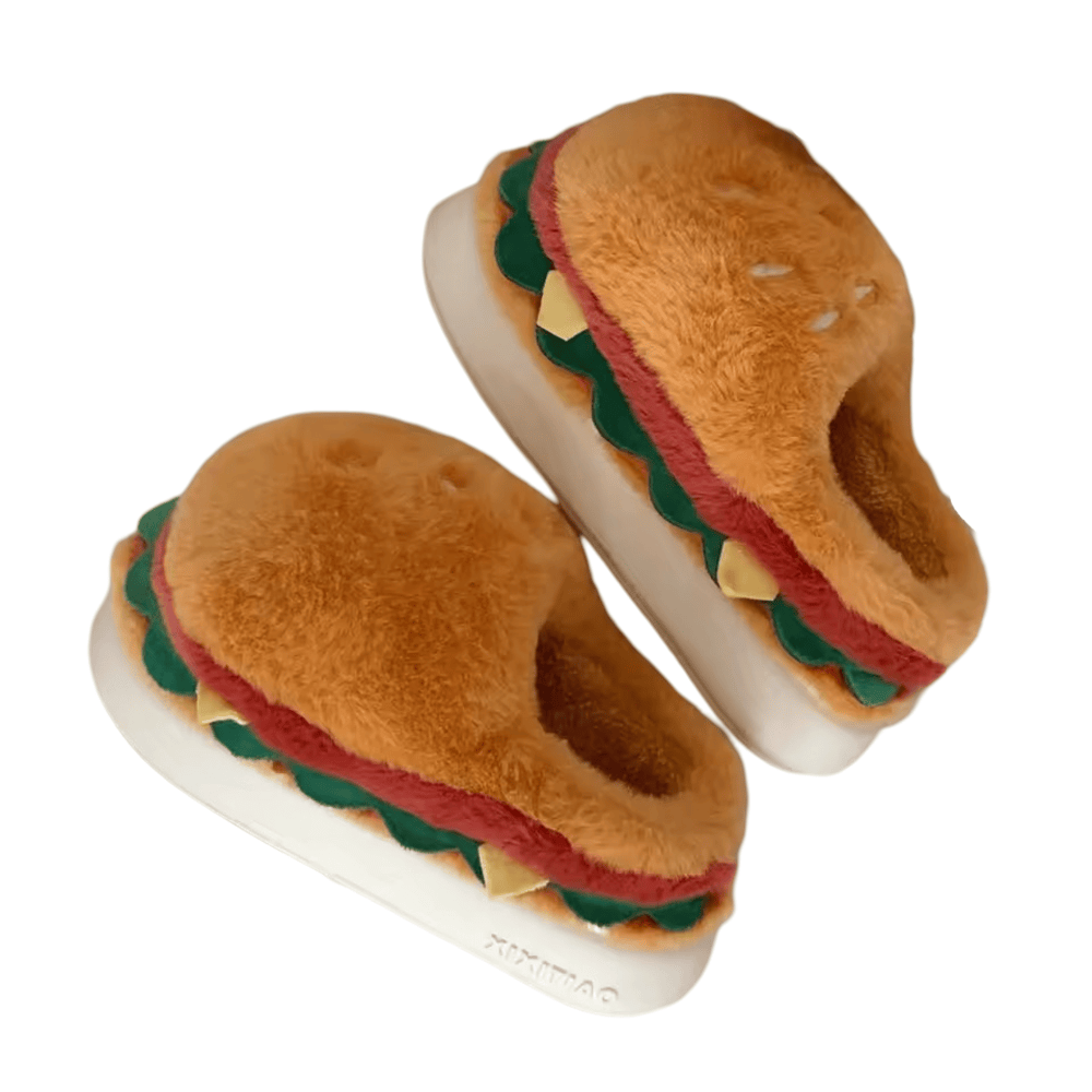 Hamburger Winter Warm Plush Slippers Hamburger Winter Warm Plush Slippers
