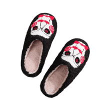 Chainsaw Skull Plush Slippers