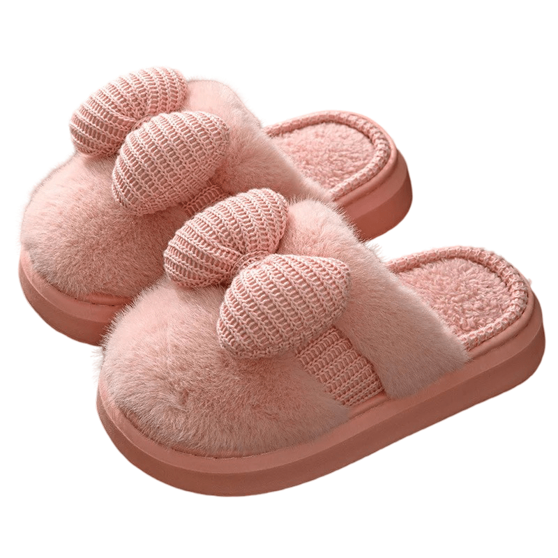 Bow Soft Plush Slippers Bow Soft Plush Slippers