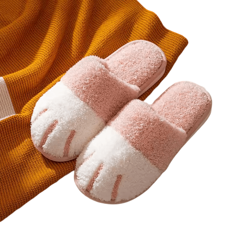 Cat Paw Warm Plush Slippers