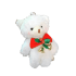 12cm Christmas Green Leaf Bow White Bear Plush Keychain Pendant