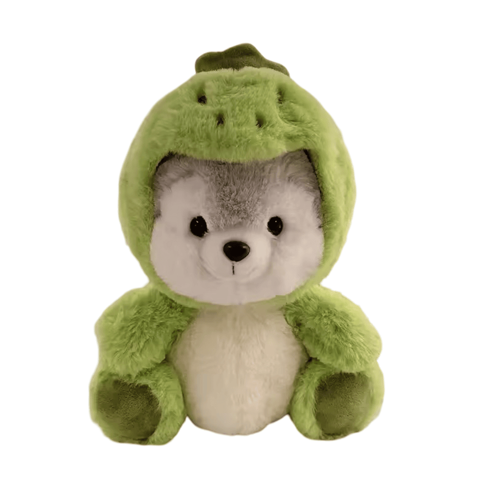 Cartoon Bear In Green Dinosaur Costume Plush Toy