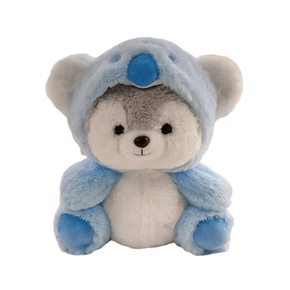 Cartoon Bear In Blue Koala Costume Plush Toy