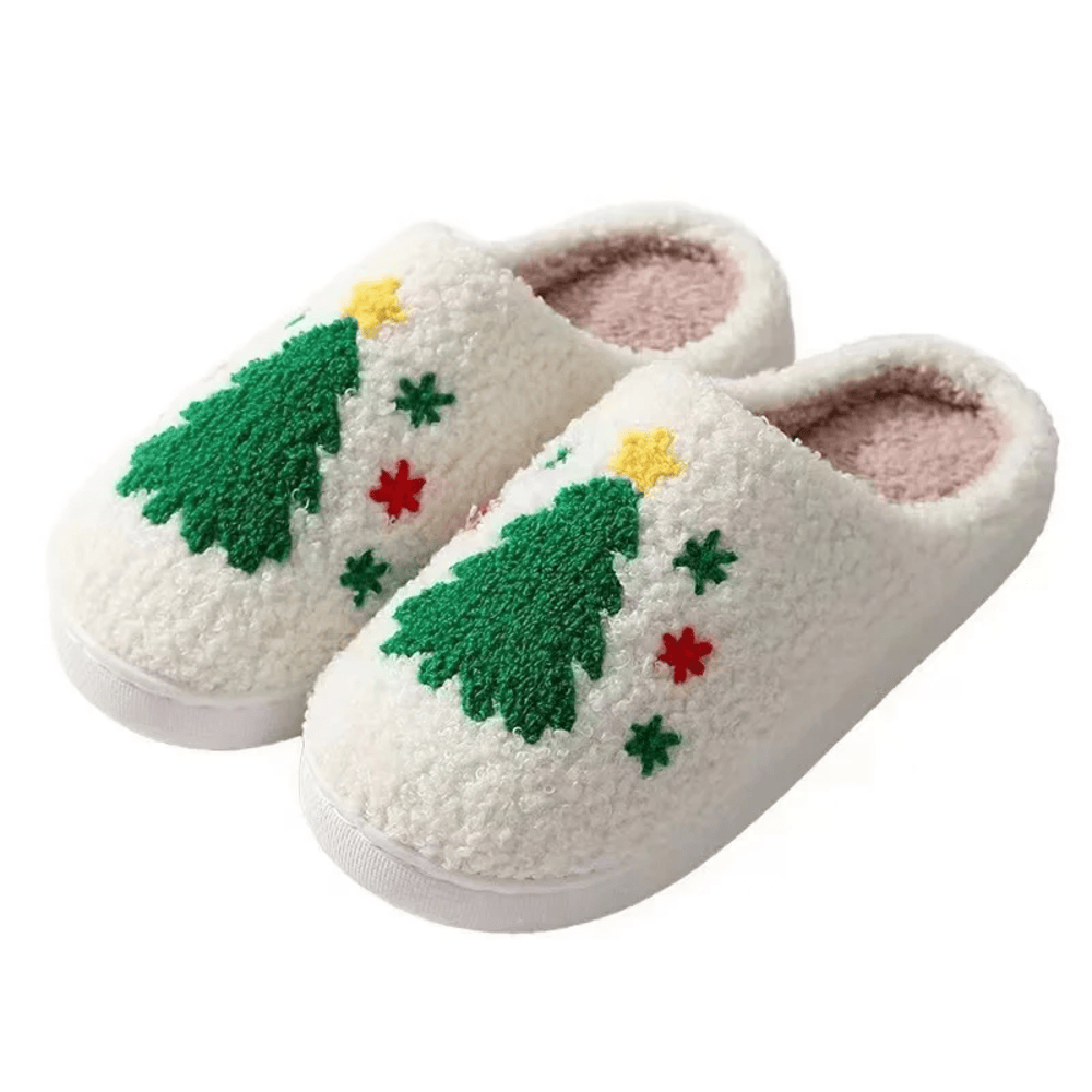 Christmas Tree Warm Plush Slippers Christmas Tree Warm Plush Slippers