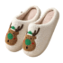Christmas Green Deer Plush Warm Slippers