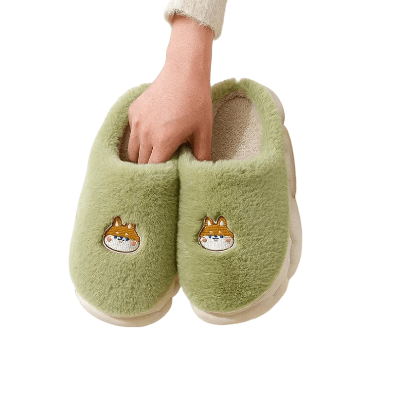 Shiba Inu Print Soft Plush Slippers Shiba Inu Print Soft Plush Slippers