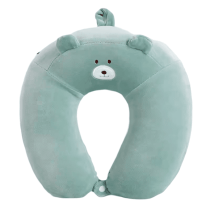 Cartoon Green Bear U-Shaped Pillow