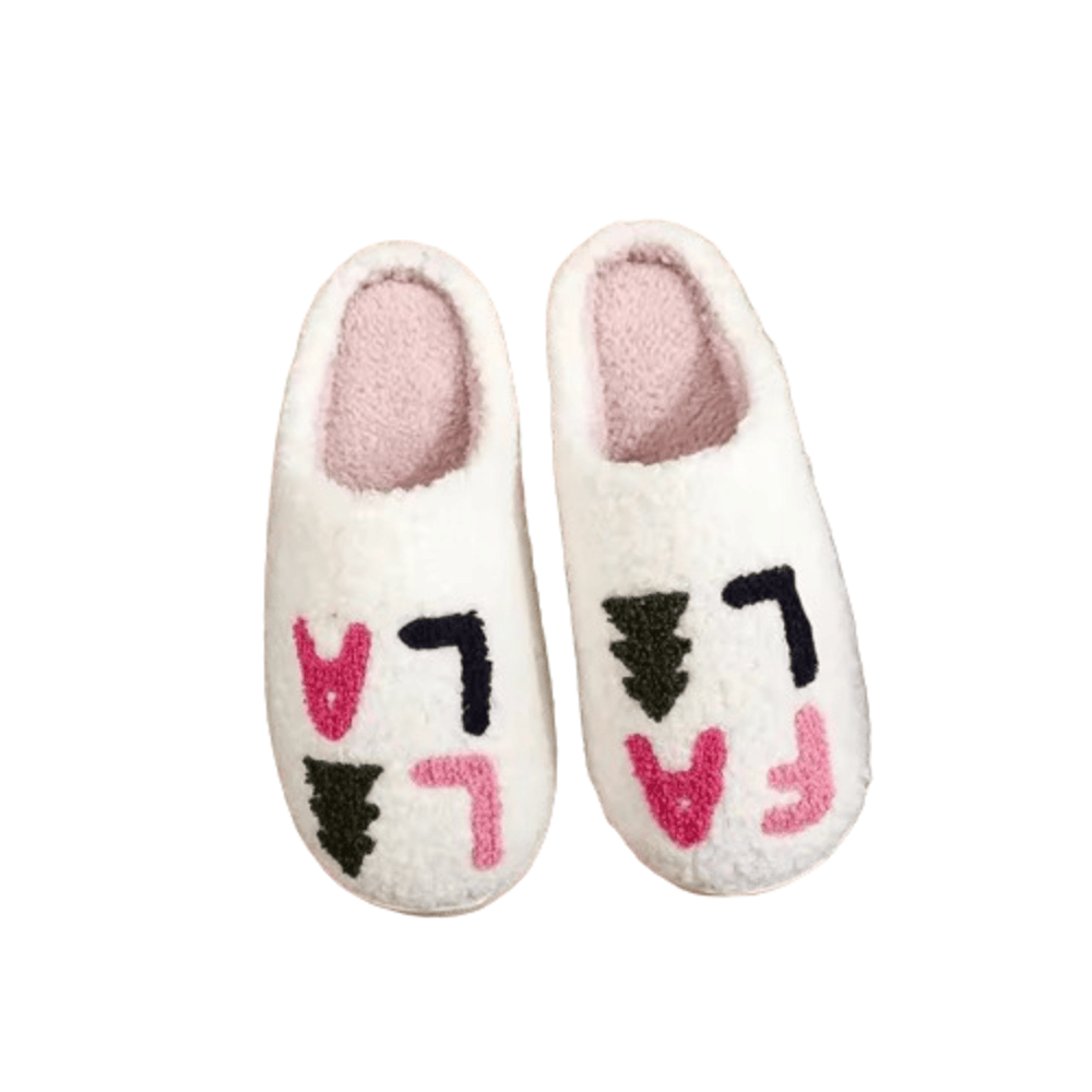 FA Christmas Tree Pattern Plush Slippers FA Christmas Tree Pattern Plush Slippers