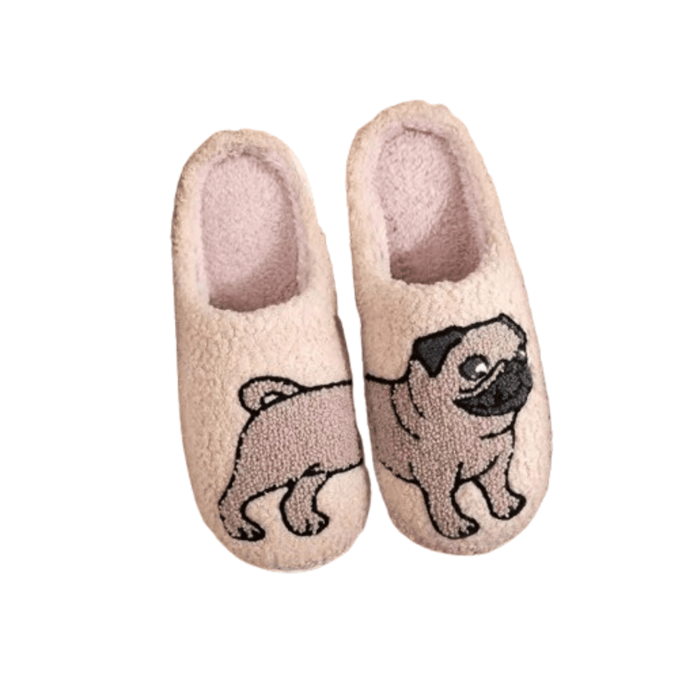Pug Dog Plush Slippers Pug Dog Plush Slippers