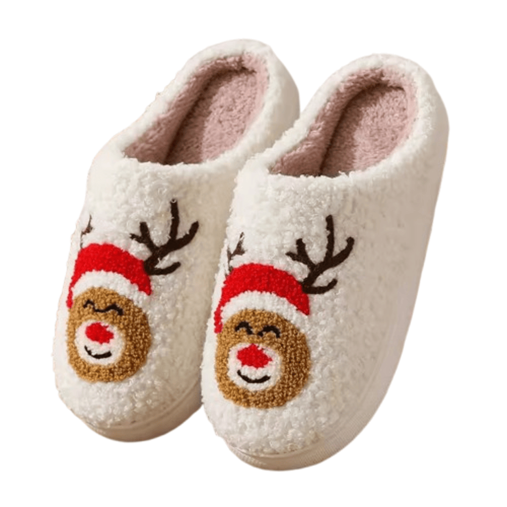Christmas Reindeer Plush Indoor Slippers Christmas Reindeer Plush Indoor Slippers
